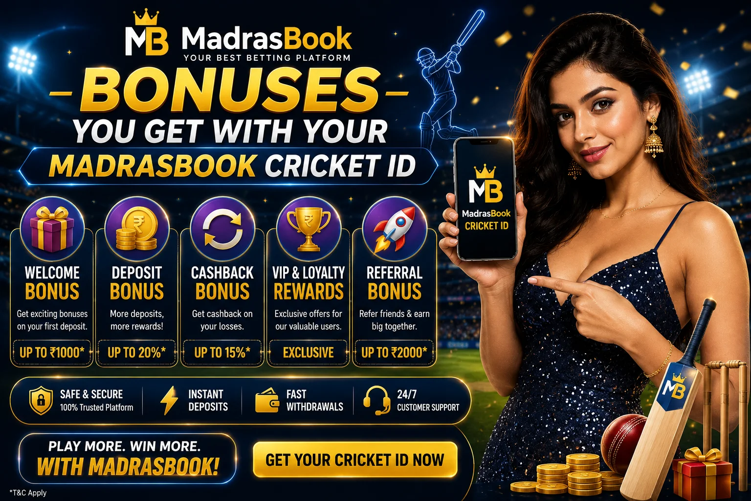 Bonuses You Get with Your MadrasBook Cricket ID